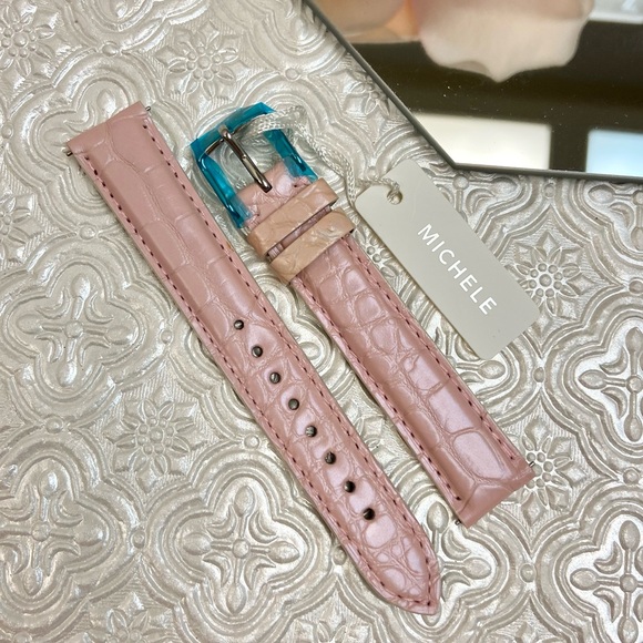 Michele Pink Alligator 16mm Watch Strap Made in France - Picture 1 of 4